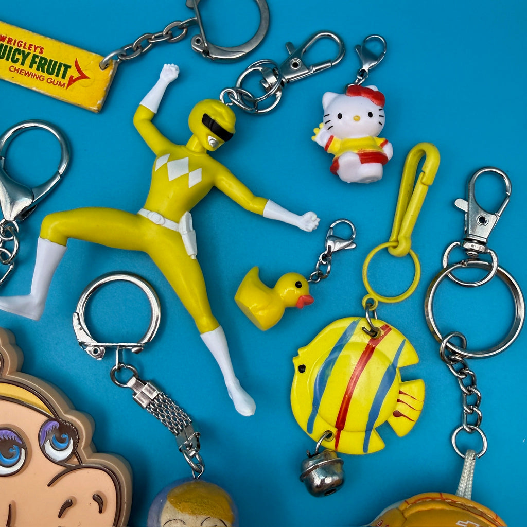 1970s-Y2K Vintage Keychains & Vintage Bag Charms: Yellow Collection