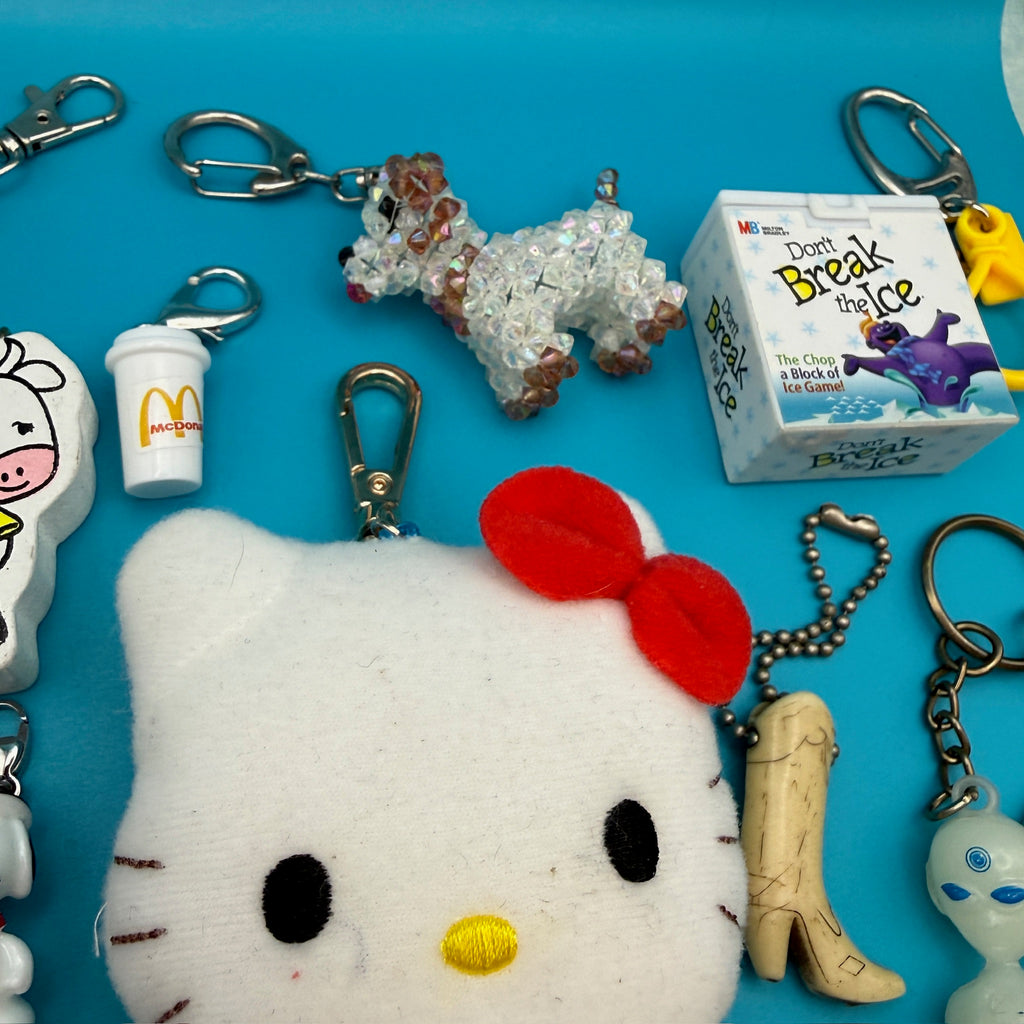 1960s-Y2K Vintage Keychains & Vintage Bag Charms: White Collection