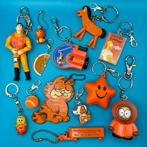 1960s-  s &   s: Orange Collection -  vintage keychain vintage charms for bag nostalgia vintage keychains y2k collectible - Bag Crap