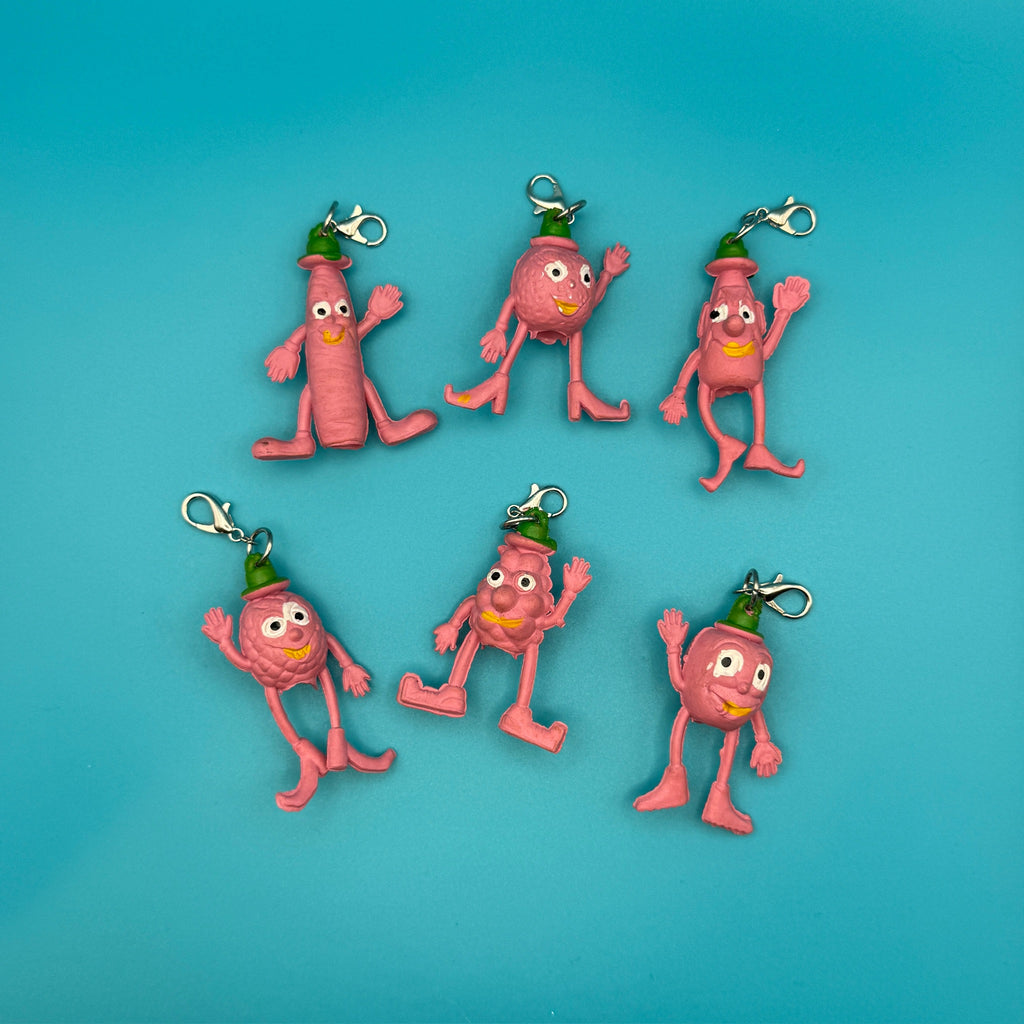 Vintage 80s Munch Bunch Mini Bag Charms: Pink