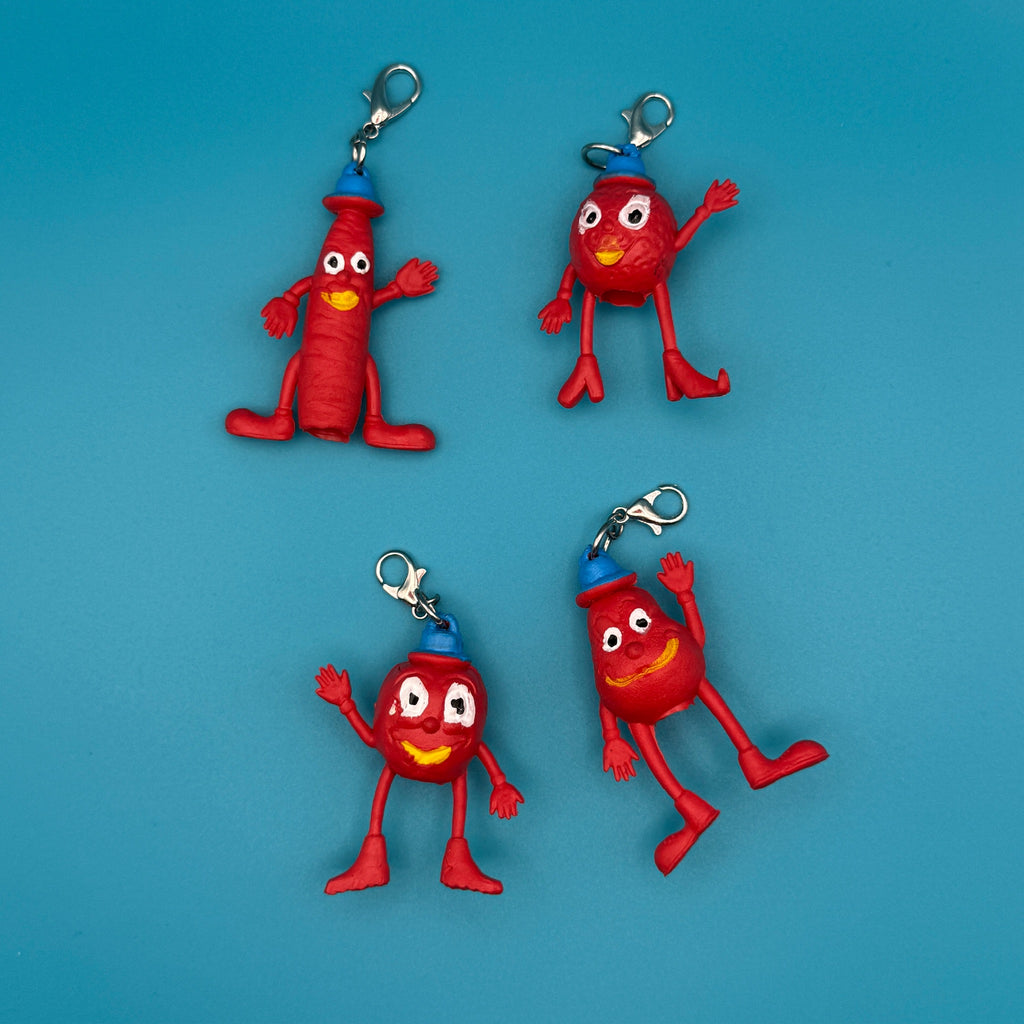 Vintage 80s Munch Bunch Mini Bag Charms: Red