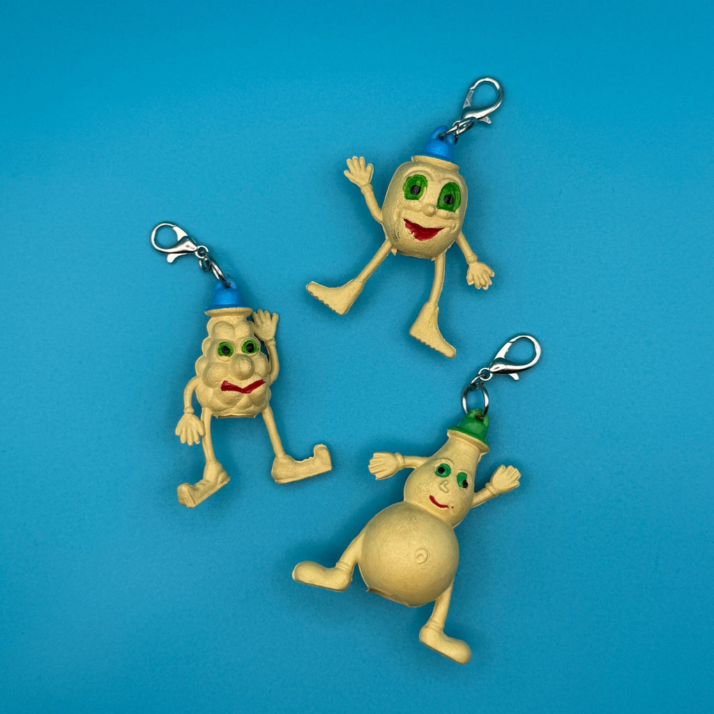 Vintage 80s Munch Bunch Mini Bag Charms: Beige