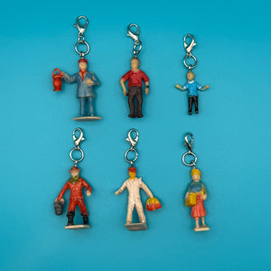 Mini Toy People Trinket s -  vintage keychain vintage charms for bag nostalgia vintage keychains y2k collectible - Bag Crap