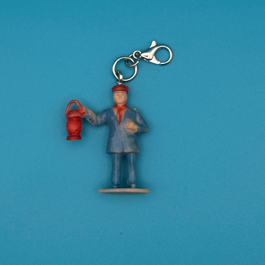 Vintage Miniature People Trinket Charms - Man with Lantern