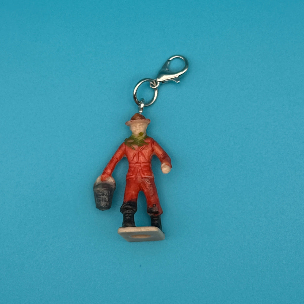 Vintage Miniature People Trinket Charms - Man in Red
