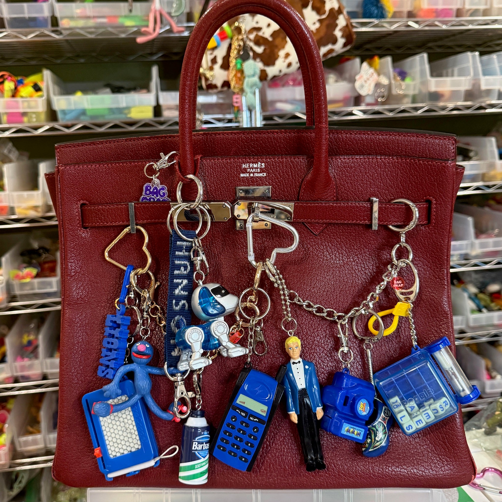 1960s-  s &   s: Blue Collection -  vintage keychain vintage charms for bag nostalgia vintage keychains y2k collectible - Bag Crap