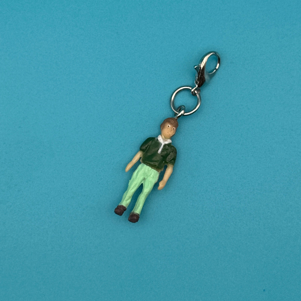 Vintage Miniature People Trinket Charms - Man in Green