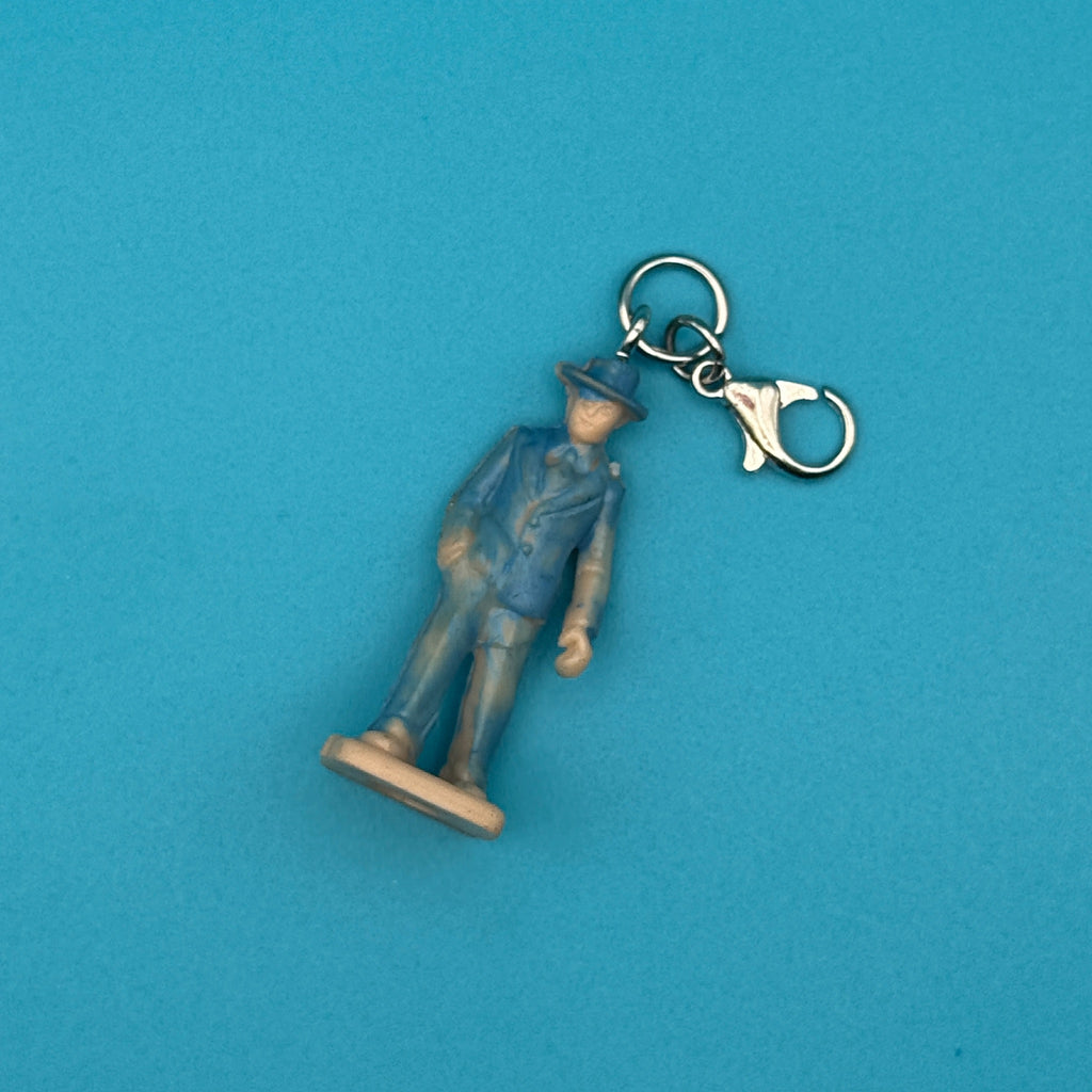 Vintage Miniature People Trinket Charms - Man in Blue