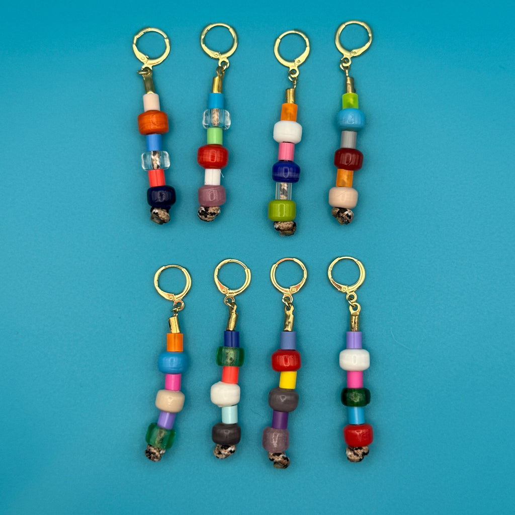 Stacked Colorful Glass Bead Trinket Charms