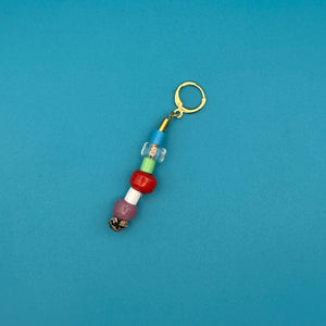 Stacked Colorful Glass Bead Trinket s -  vintage keychain vintage charms for bag nostalgia vintage keychains y2k collectible - Bag Crap