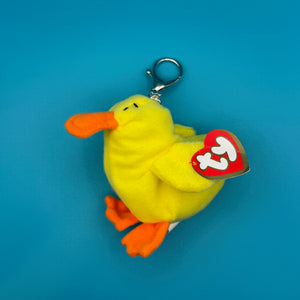 RARE  Teenie Beanie Baby 'Quaks' Duck -  vintage keychain vintage charms for bag nostalgia vintage keychains y2k collectible - Bag Crap