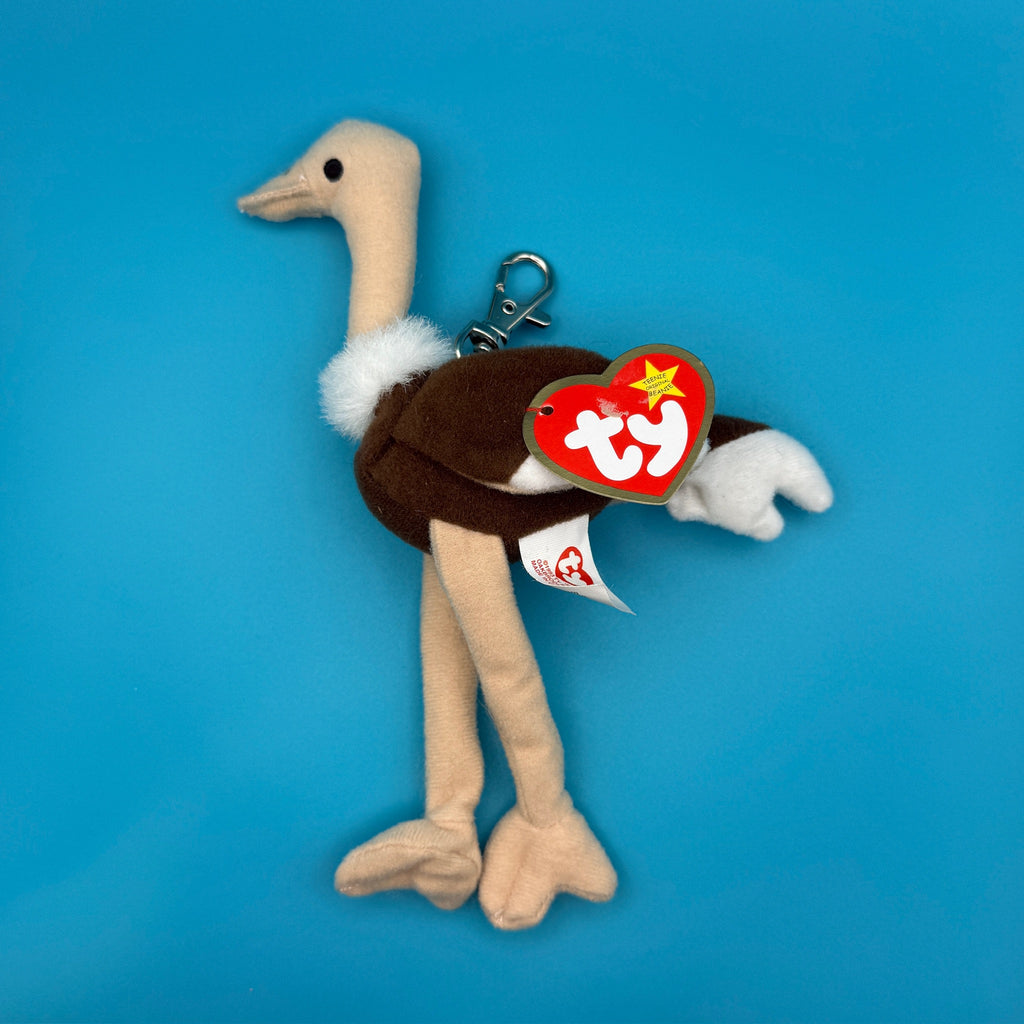 Vintage Teenie Beanie Baby 'Stretchy' Ostrich Bag Charm