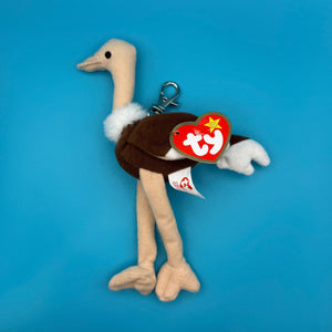 Teenie Beanie Baby 'Stretchy' Ostrich -  vintage keychain vintage charms for bag nostalgia vintage keychains y2k collectible - Bag Crap