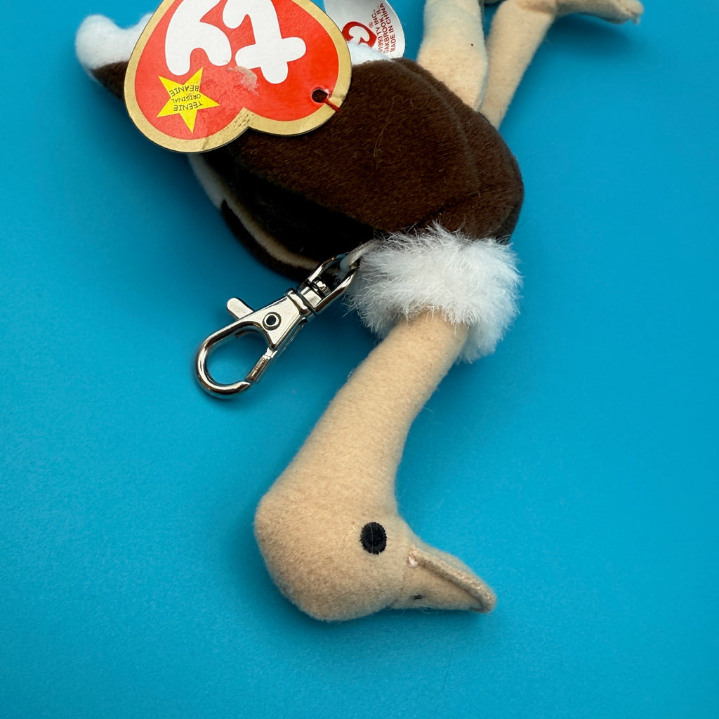 Vintage Teenie Beanie Baby 'Stretchy' Ostrich Bag Charm