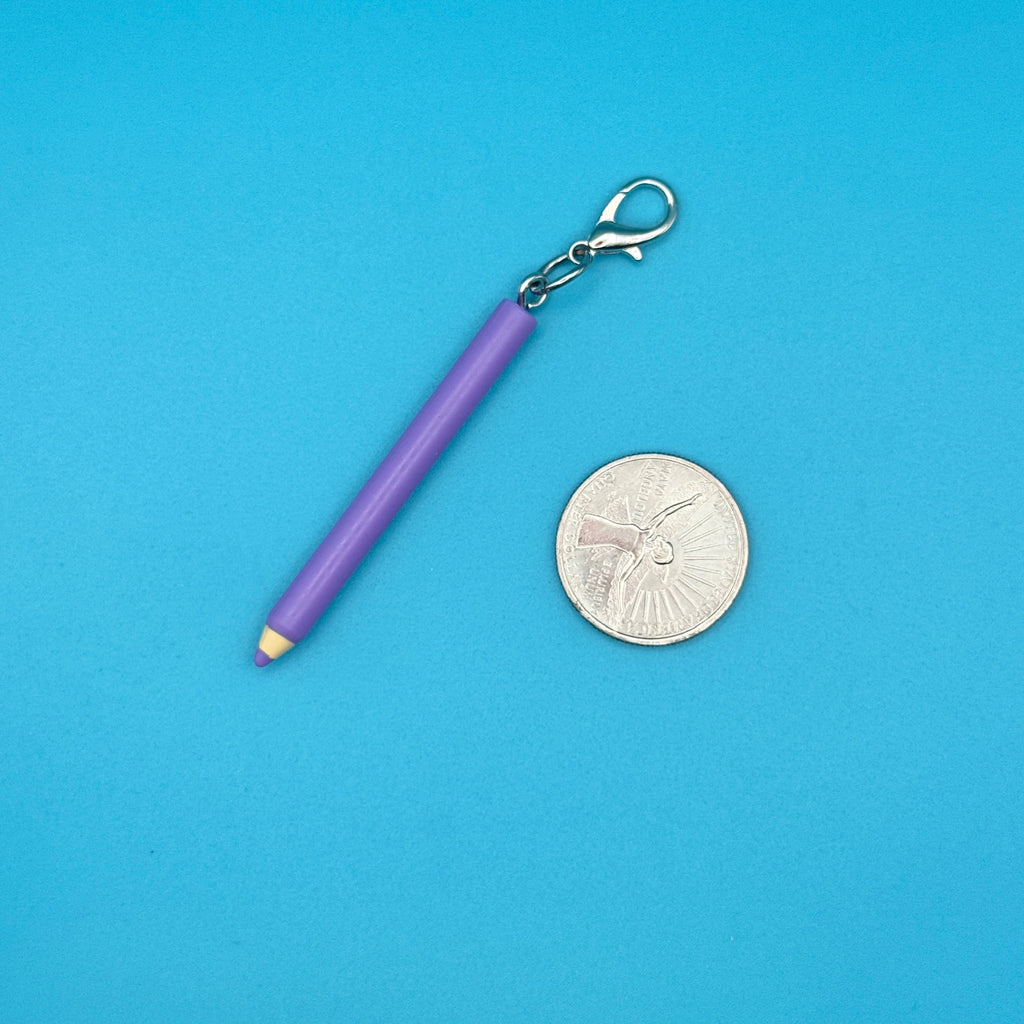 Mini School Supplies Silver Trinket Bag Charms