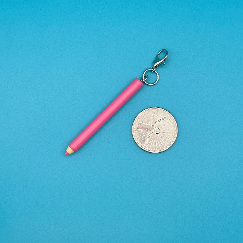 Mini School Supplies Silver Trinket Bag Charms