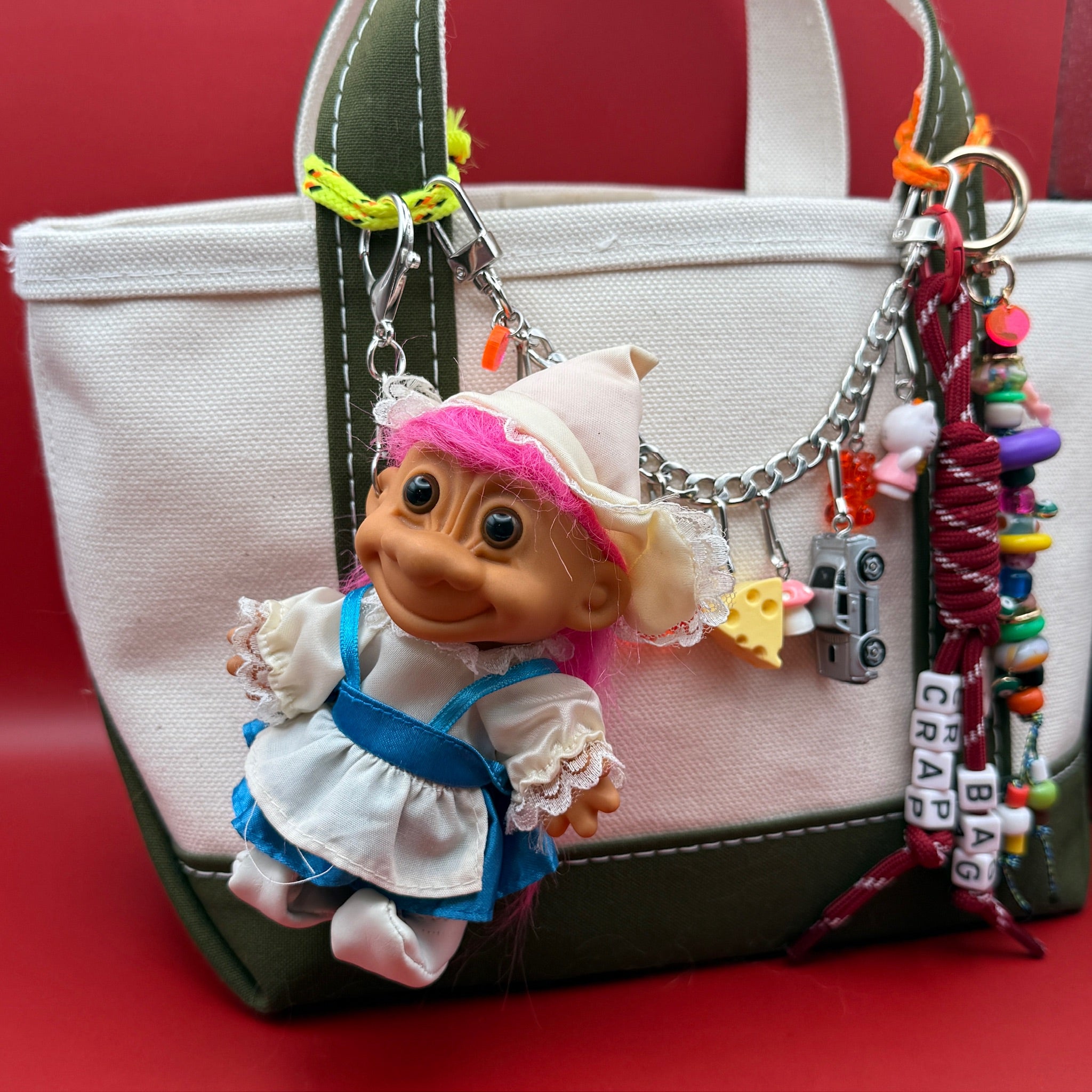 BAG CRAP Beaded Paracord s -  vintage keychain vintage charms for bag nostalgia vintage keychains y2k collectible - Bag Crap