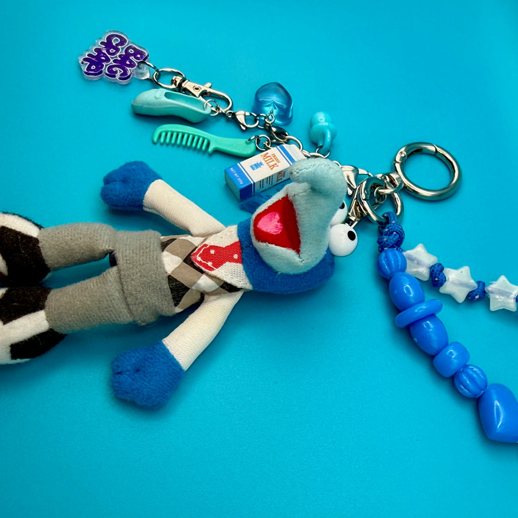 One-of-One Vintage Y2K Keychain Bag Charm Pack — Gonzo, Blue