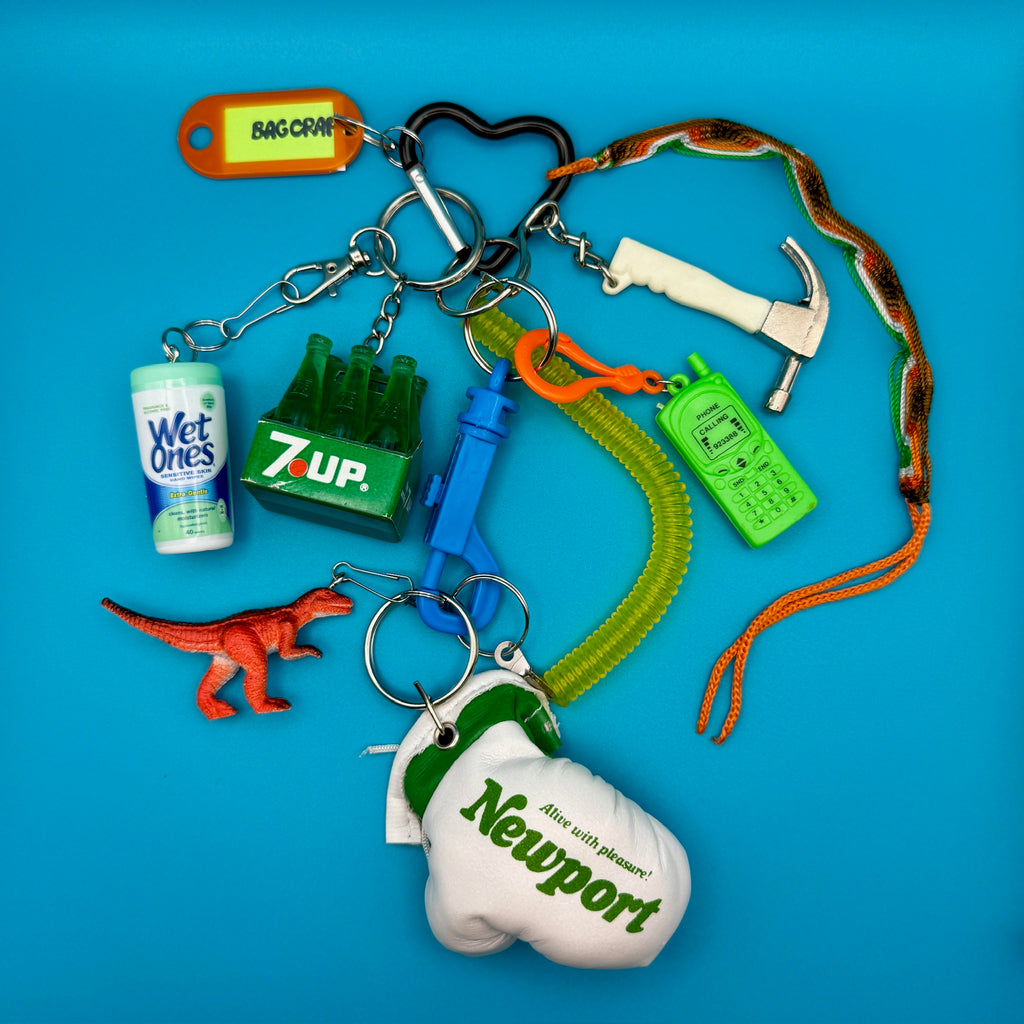 One-of-One 1980s Vintage Keychain Bag Charm Pack — Newport Cigarettes, 7Up