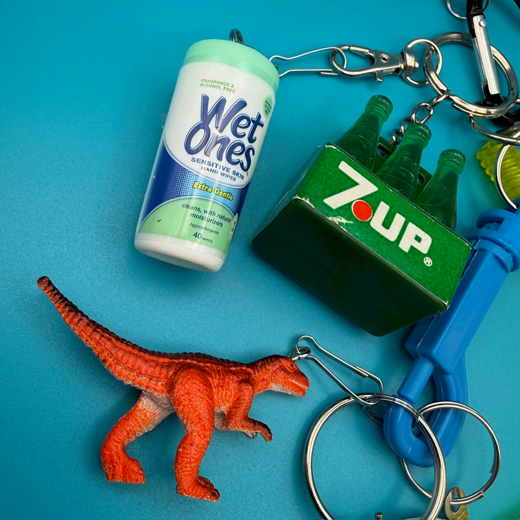 One-of-One 1980s Vintage Keychain Bag Charm Pack — Newport Cigarettes, 7Up