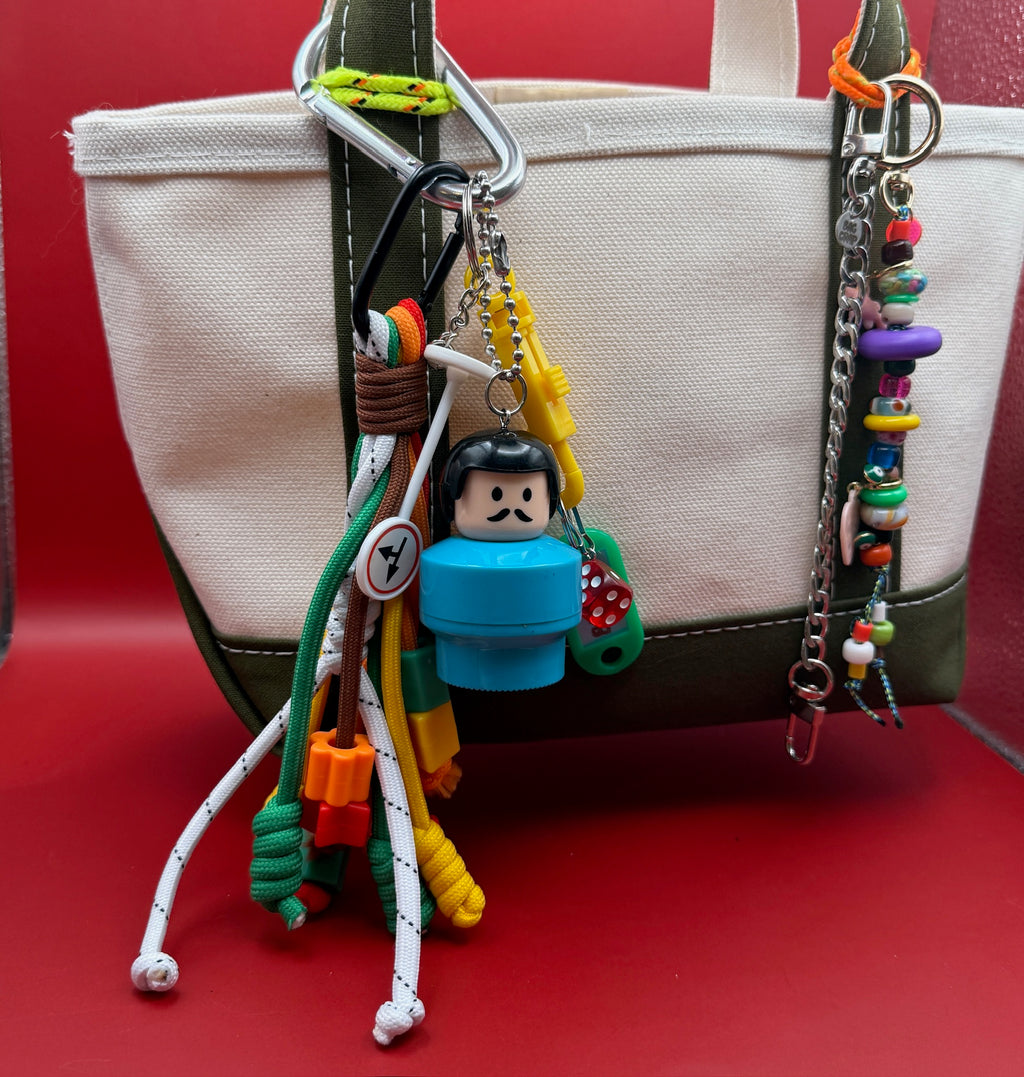 Vintage Fisher Price Mustache Guy Bag Charm Pack