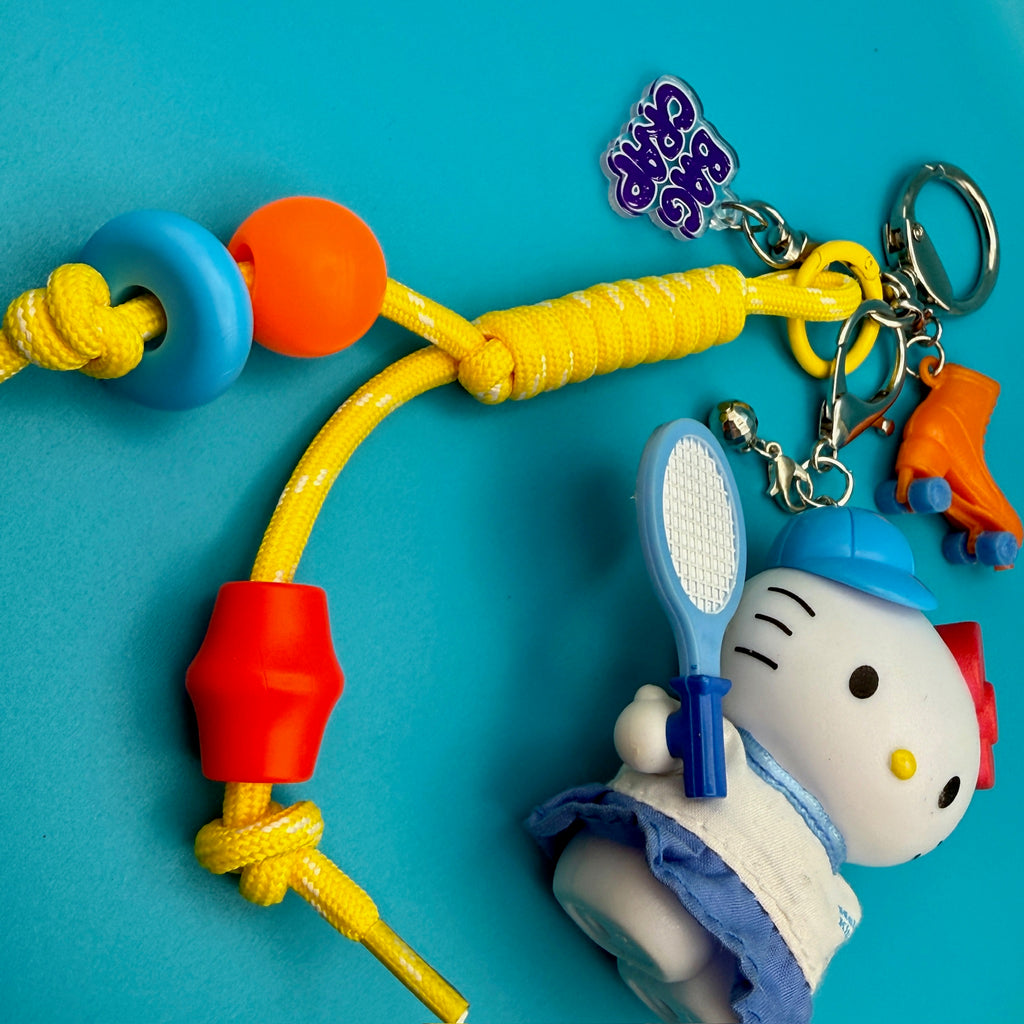 One-of-One Y2K Vintage Keychain Bag Charm Pack — Tennis Hello Kitty, Rollerskate