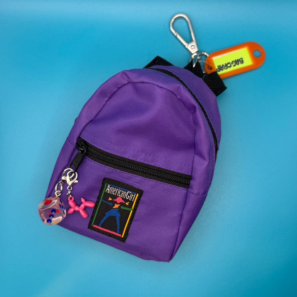 Vintage 90s American Girl Doll Backpack Bag Charm Set