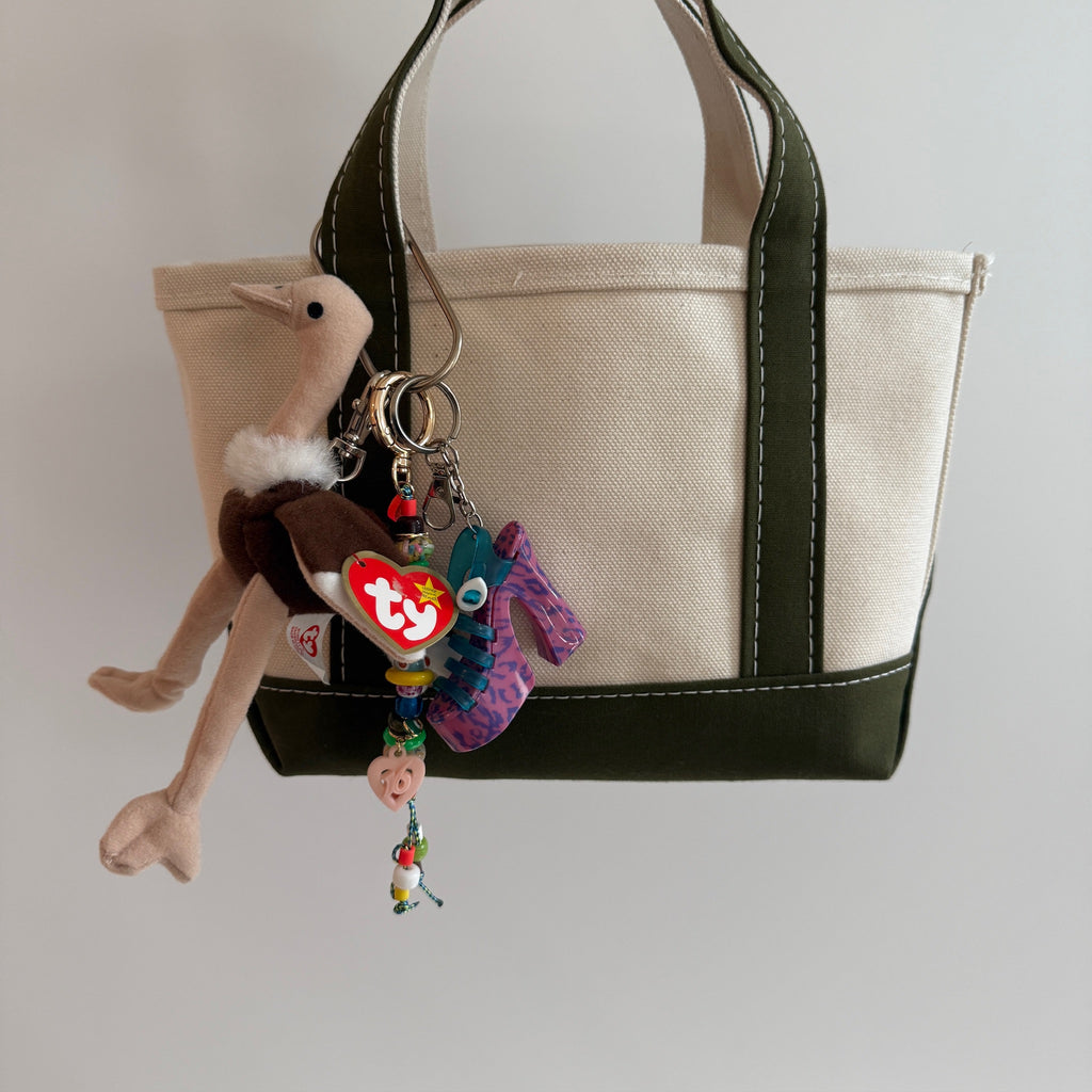 Vintage Teenie Beanie Baby 'Stretchy' Ostrich Bag Charm