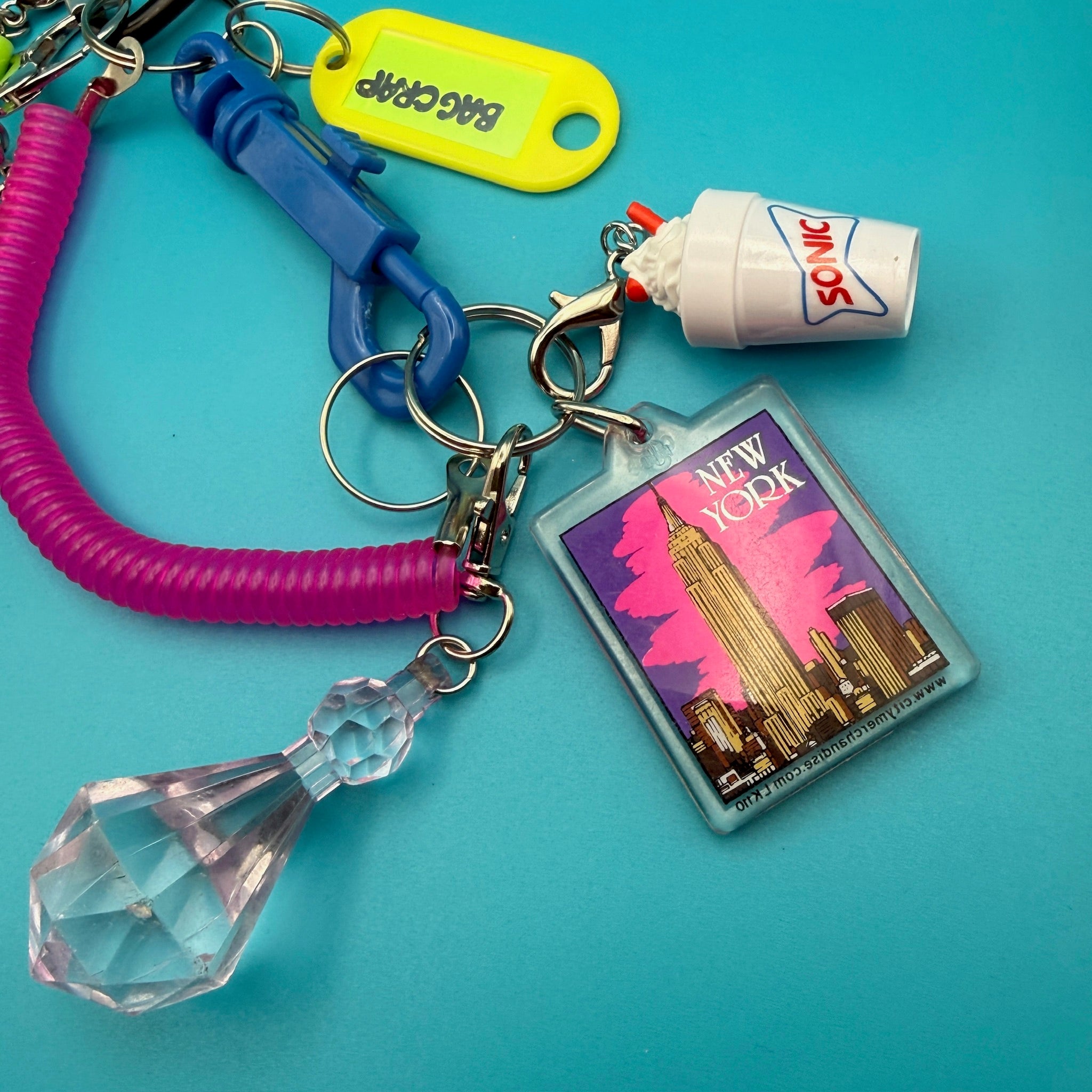 1:1  90s    Pack — Jewel Barbie, Sonic, New York - hello kitty sanrio japan kawaii rare vintage keychain vintage charms for bag nostalgia vintage keychains y2k collectible - Bag Crap