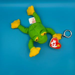 Teenie Beanie Baby 'Smoochy' Frog -  vintage keychain vintage charms for bag nostalgia vintage keychains y2k collectible - Bag Crap