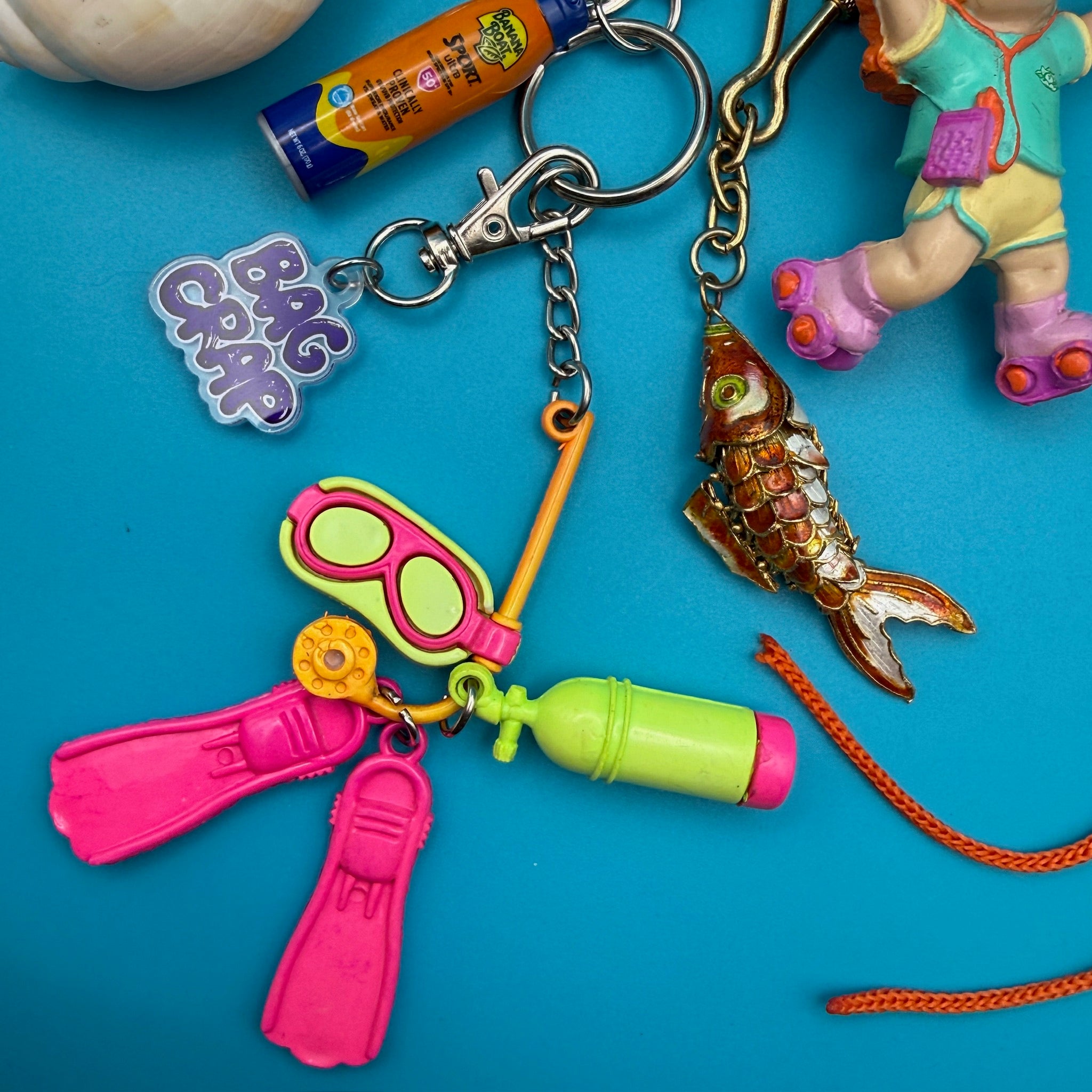 One-of-One 80s     Pack — Cabe Patch Beach - vintage bag charm packs nostalgia vintage y2k vintage keychain vintage charms for bag nostalgia vintage keychains y2k collectible - Bag Crap