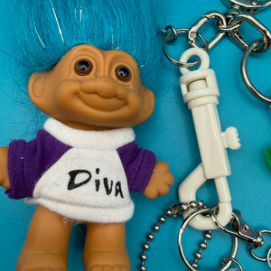 One-of-One 1990's     Pack — Diva Troll Doll - troll charms troll keychains vintage keychain vintage charms for bag nostalgia vintage keychains y2k collectible - Bag Crap