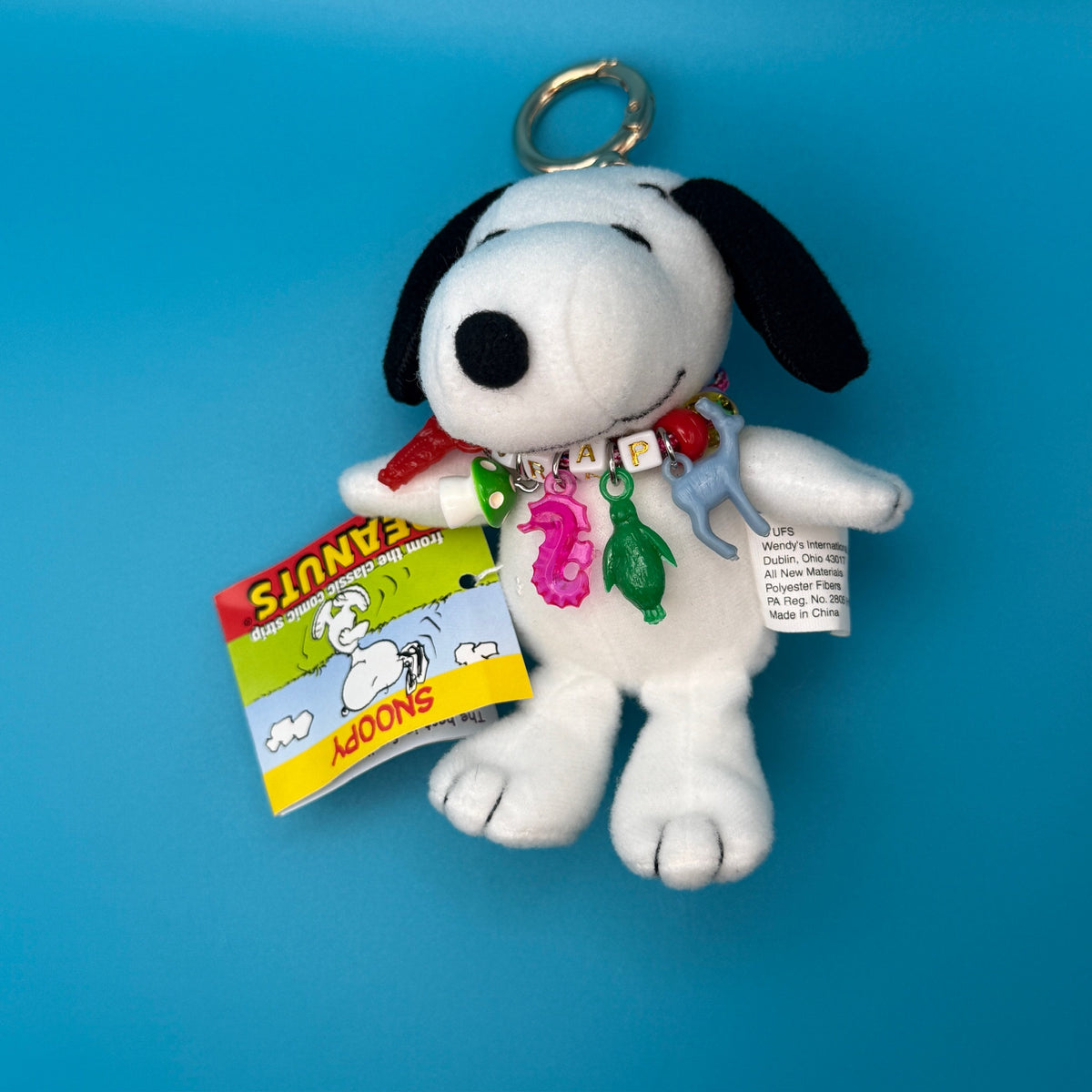 4' Snoopy Plush   with Trinket Necklace - snoopy rar peanuts vintage keychain vintage charms for bag nostalgia vintage keychains y2k collectible - Bag Crap