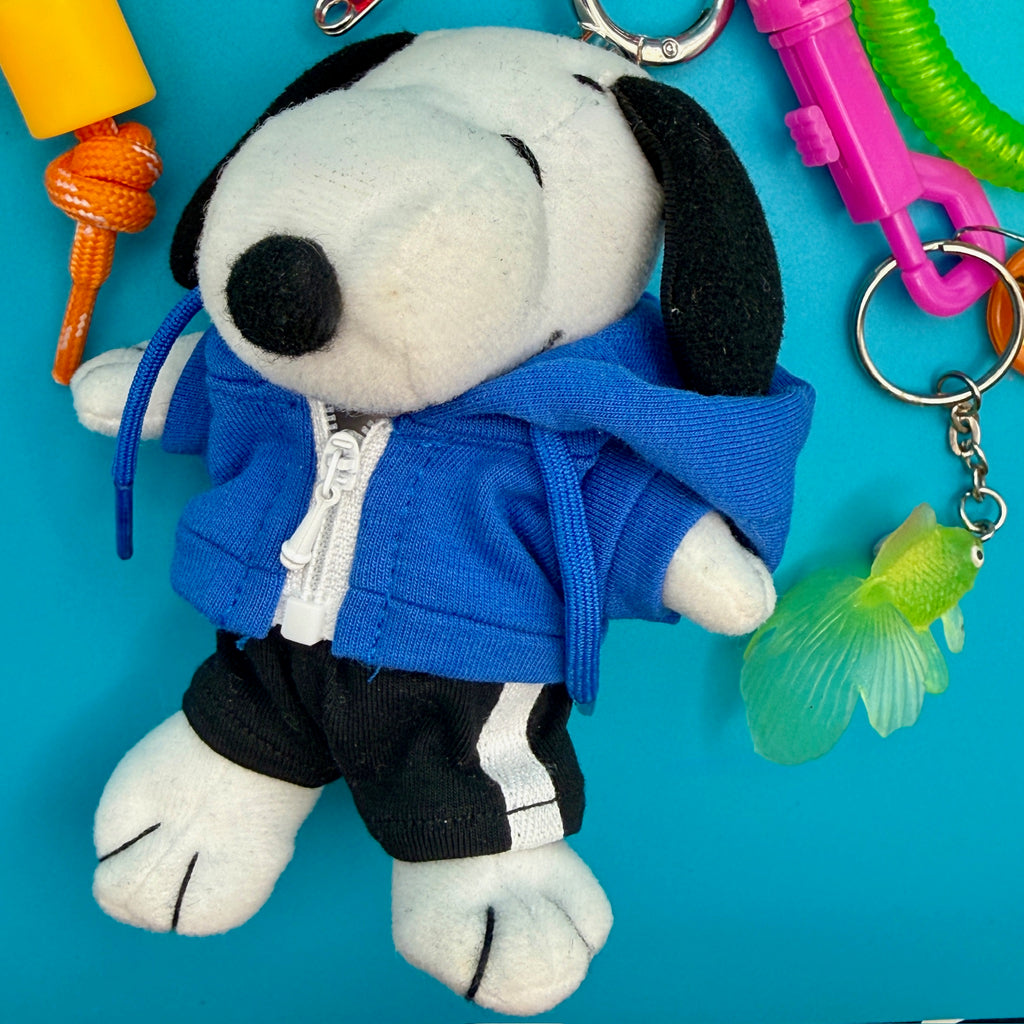 One-of-One Y2K Vintage Keychain Bag Charm Pack — Blue Sweatshirt Snoopy