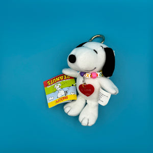 4' Snoopy Plush   with Heart Necklace - snoopy rar peanuts vintage keychain vintage charms for bag nostalgia vintage keychains y2k collectible - Bag Crap
