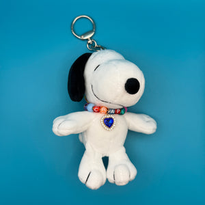 6' Snoopy Plush   with Crystal Necklace - snoopy rar peanuts vintage keychain vintage charms for bag nostalgia vintage keychains y2k collectible - Bag Crap