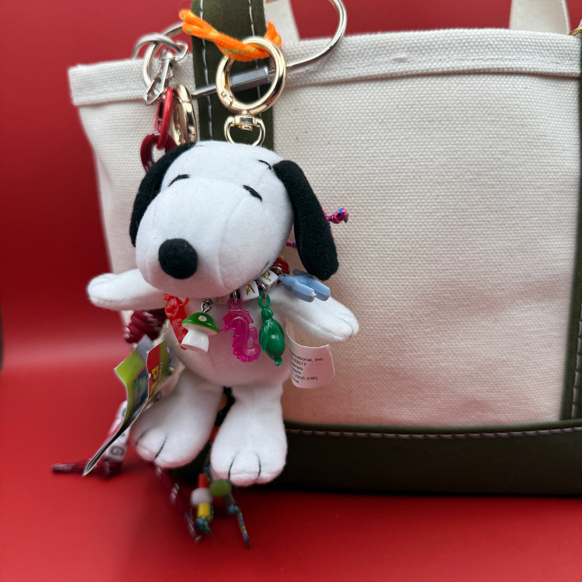 4' Snoopy Plush   with Trinket Necklace - snoopy rar peanuts vintage keychain vintage charms for bag nostalgia vintage keychains y2k collectible - Bag Crap