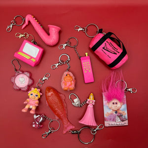 1980s-1990s Pink  s &  s - troll charms troll keychains vintage keychain vintage charms for bag nostalgia vintage keychains y2k collectible - Bag Crap