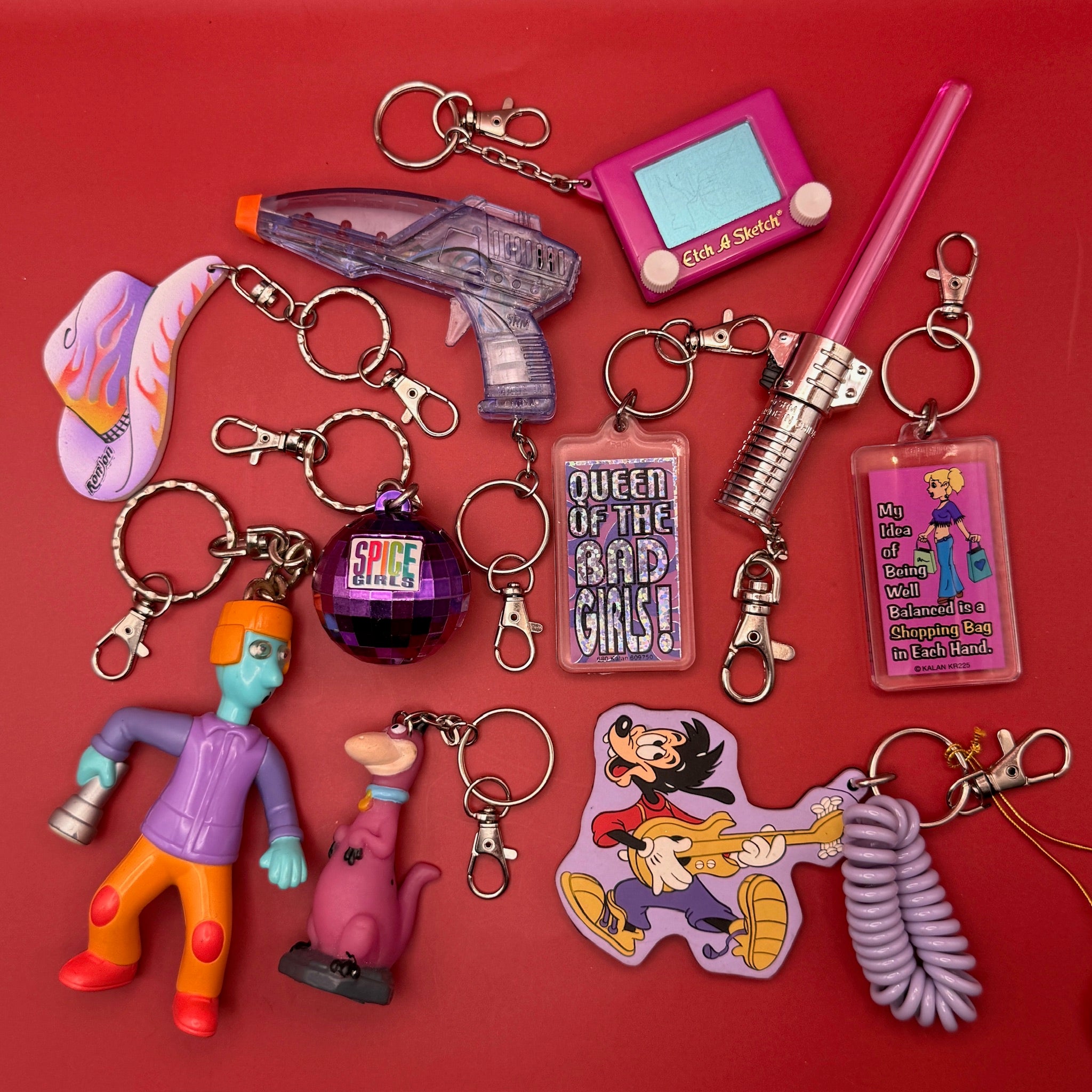 1980s-1990s Purple  s &  s -  vintage keychain vintage charms for bag nostalgia vintage keychains y2k collectible - Bag Crap