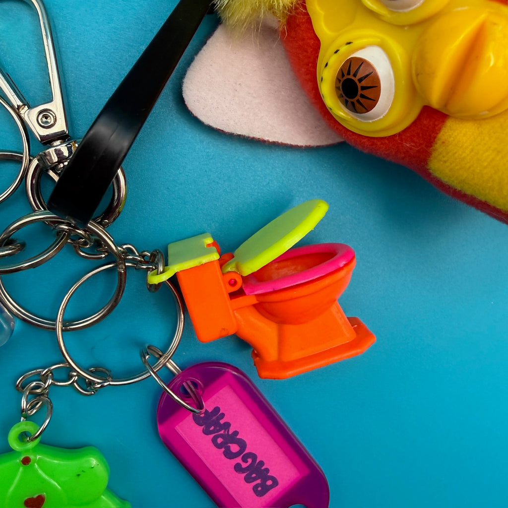One-of-One Y2K Vintage Keychain Bag Charm Pack — Furby, Toilet