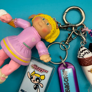 One-of-One 1980's     Pack — Cabe Patch Doll, Powerpuff Girls - vintage bag charm packs nostalgia vintage y2k vintage keychain vintage charms for bag nostalgia vintage keychains y2k collectible - Bag Crap