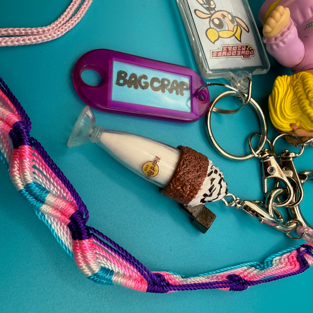 One-of-One 1980's Vintage Keychain Bag Charm Pack — Cabbage Patch Doll, Powerpuff Girls