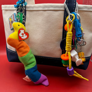 Teenie Beanie Baby Inchworm -  vintage keychain vintage charms for bag nostalgia vintage keychains y2k collectible - Bag Crap