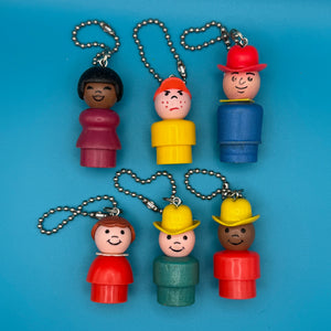 Fisher 1970s Price Little People  s -  vintage keychain vintage charms for bag nostalgia vintage keychains y2k collectible - Bag Crap