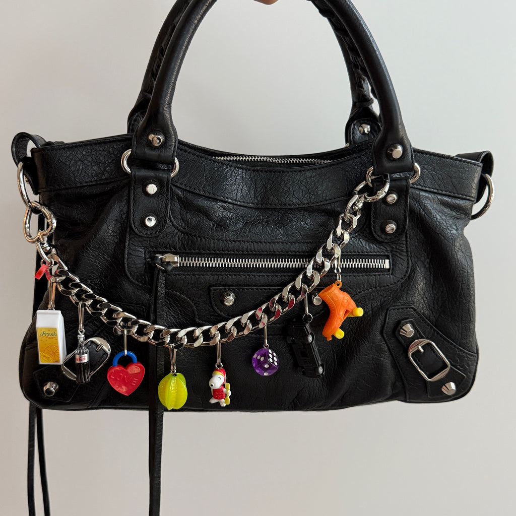 Vintage Diet Coke & Snoopy XL Silver Bag Charm Chain