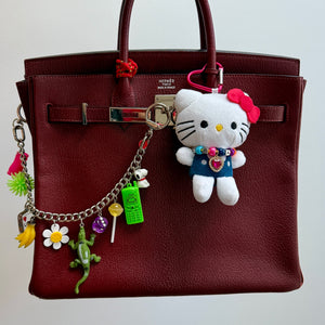 5' Hello Kitty Plush   with Crystal Heart Necklace - hello kitty sanrio japan kawaii rare vintage keychain vintage charms for bag nostalgia vintage keychains y2k collectible - Bag Crap