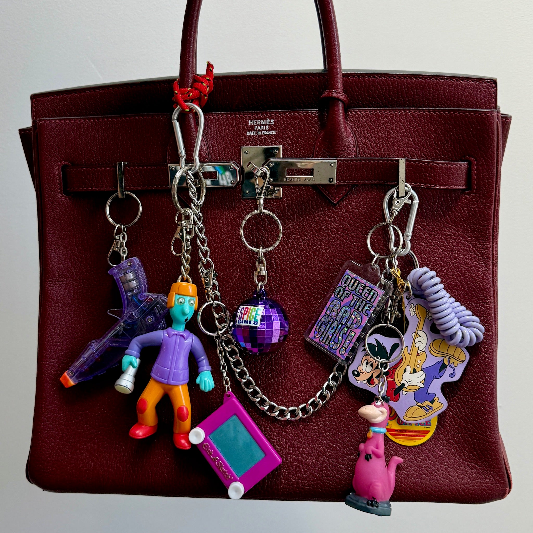 1980s-1990s Purple  s &  s -  vintage keychain vintage charms for bag nostalgia vintage keychains y2k collectible - Bag Crap