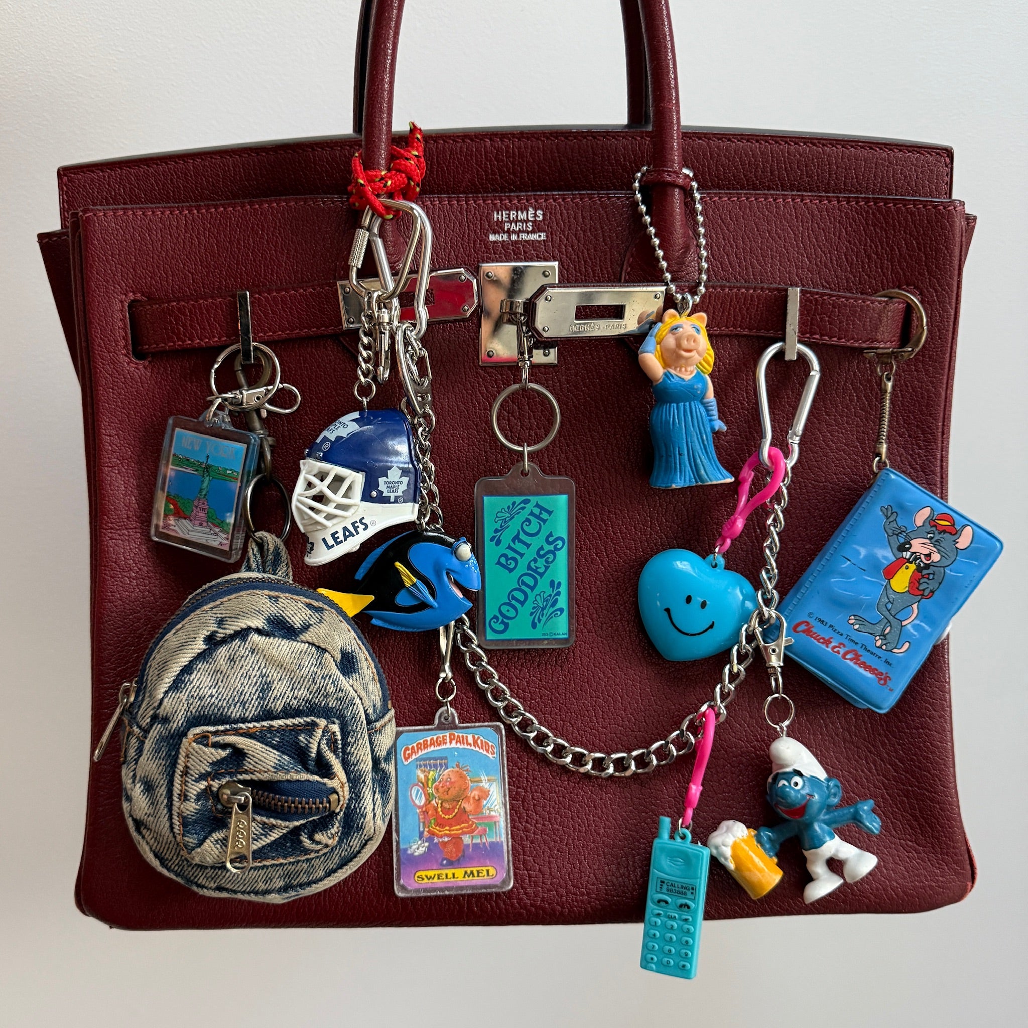 1980s-1990s Blue  s &  s -  vintage keychain vintage charms for bag nostalgia vintage keychains y2k collectible - Bag Crap