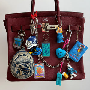 1980s-1990s Blue  s &  s -  vintage keychain vintage charms for bag nostalgia vintage keychains y2k collectible - Bag Crap