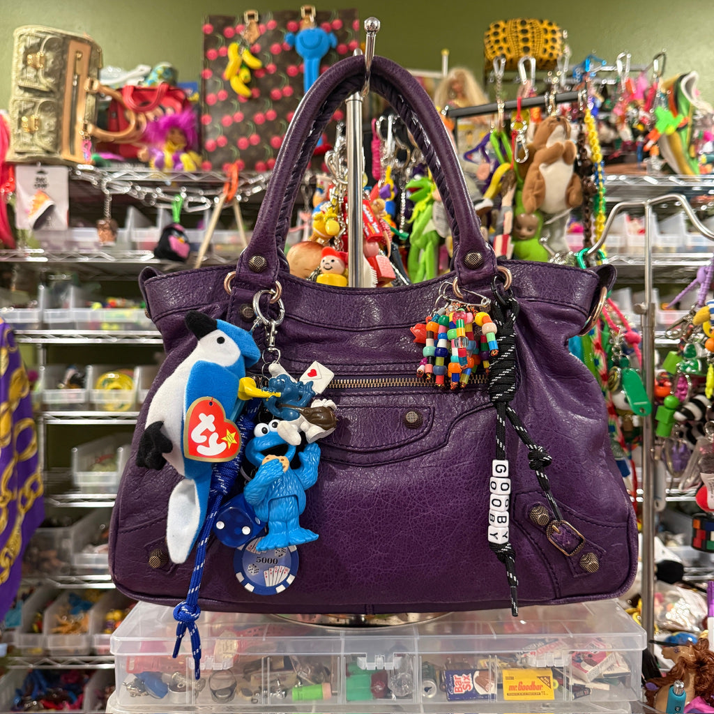 One-of-One Y2K Vintage Keychain Bag Charm Pack — Blue Themed, Cookie Monster, Bluebird